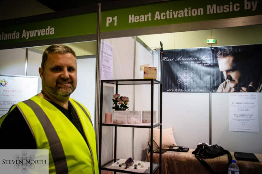 Steven North at Wellness Booth, Heart Activation Music, WA Expo 2017.